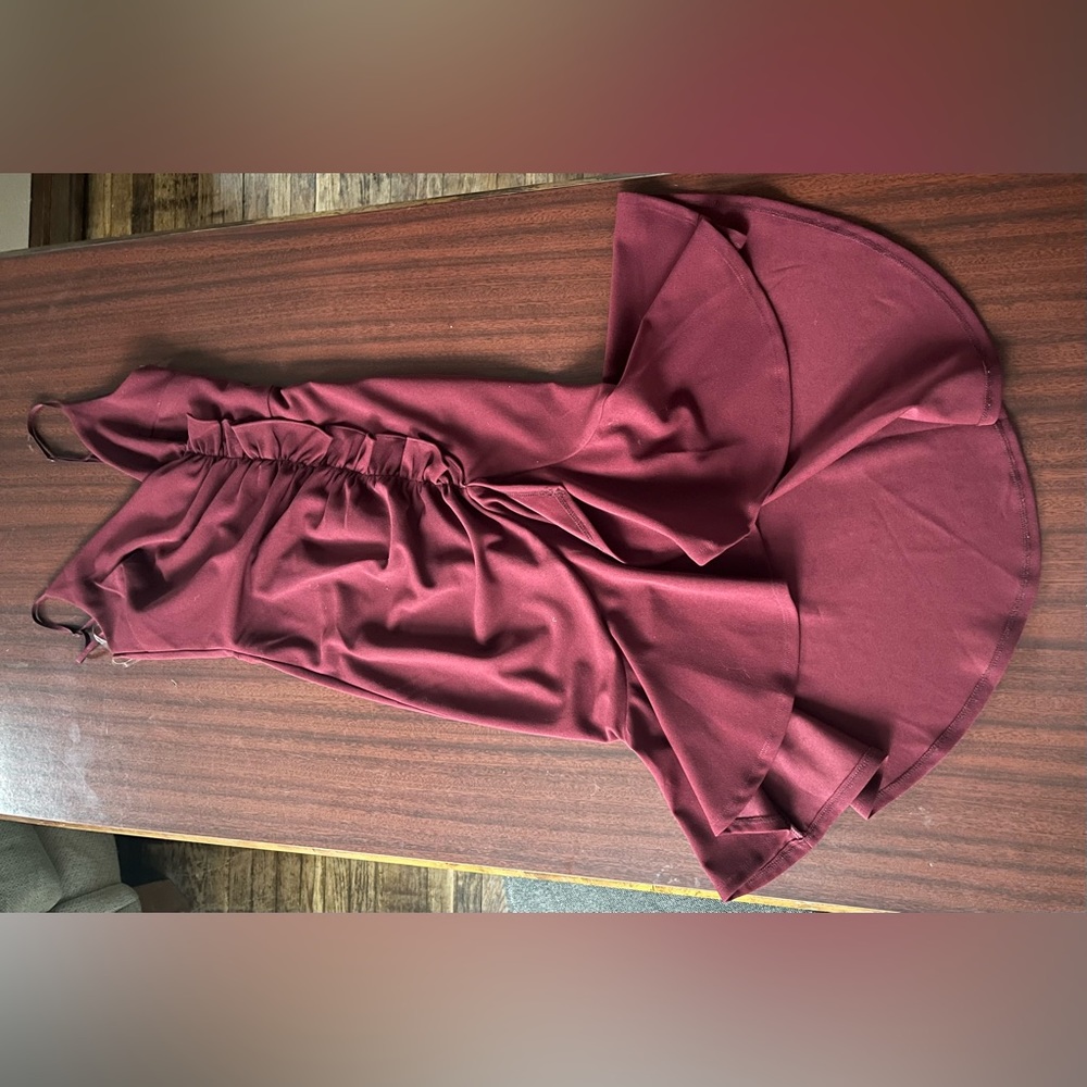 burgundy cocktail dress